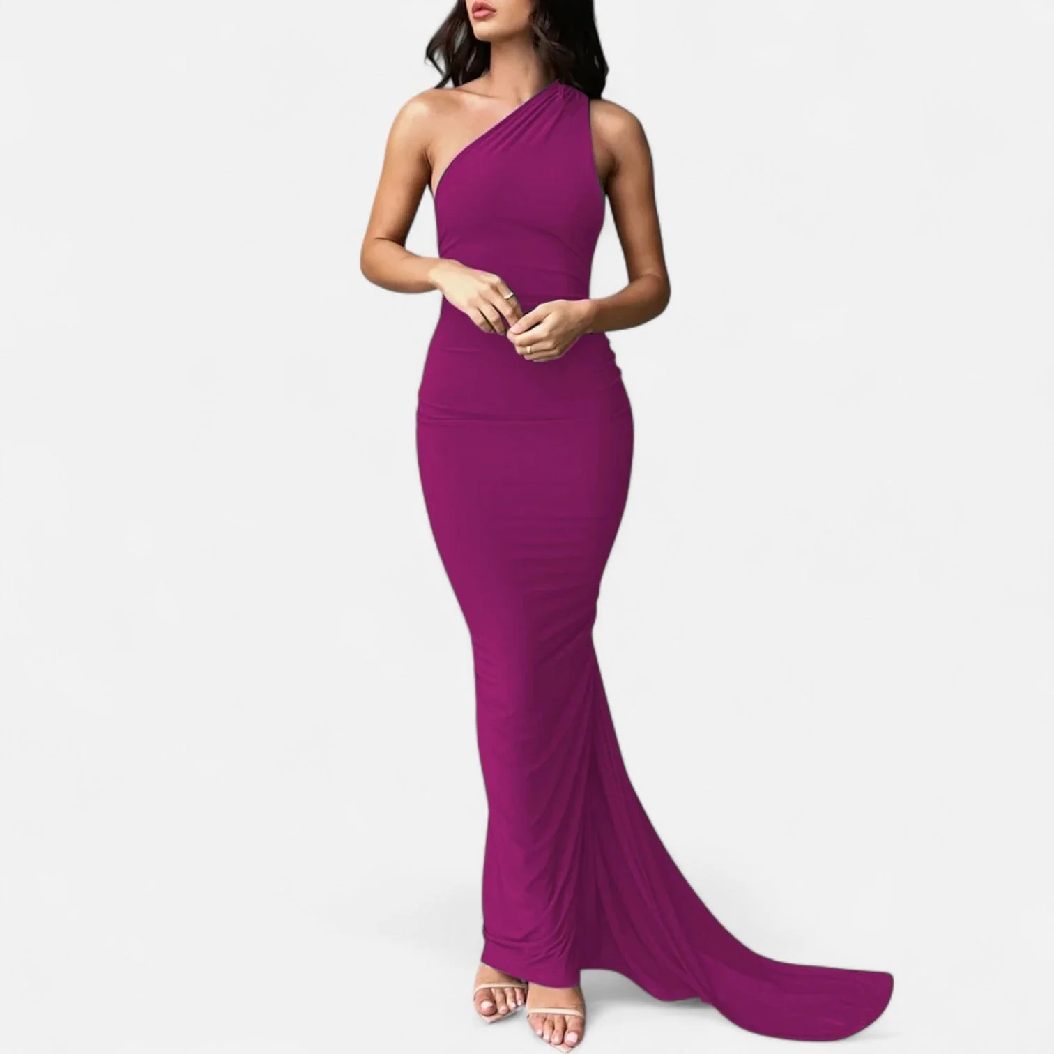 Women’s Elegant Backless Scarf Tie Evening Dress - Image 6