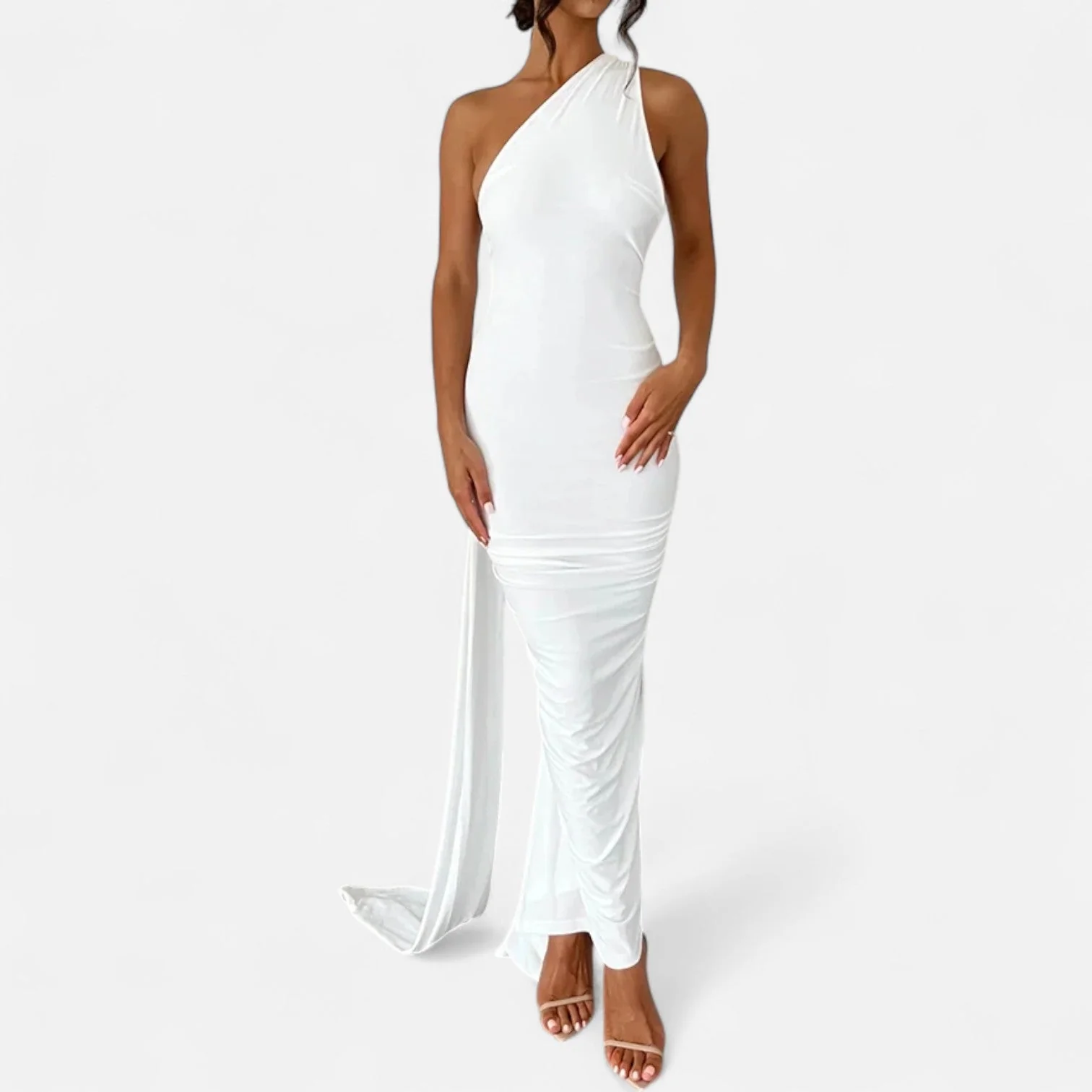 Women’s Elegant Backless Scarf Tie Evening Dress - Image 8