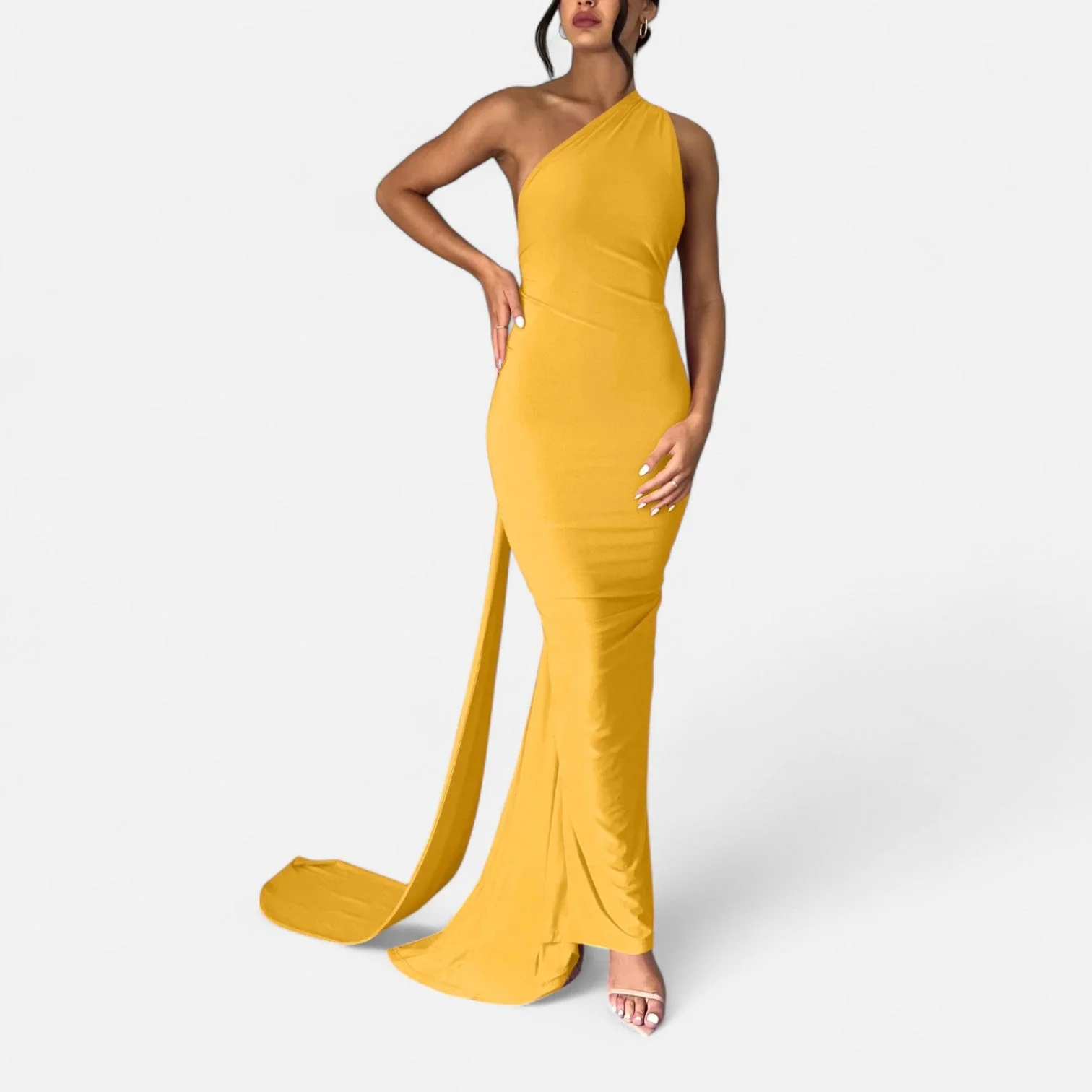 Women’s Elegant Backless Scarf Tie Evening Dress - Image 9