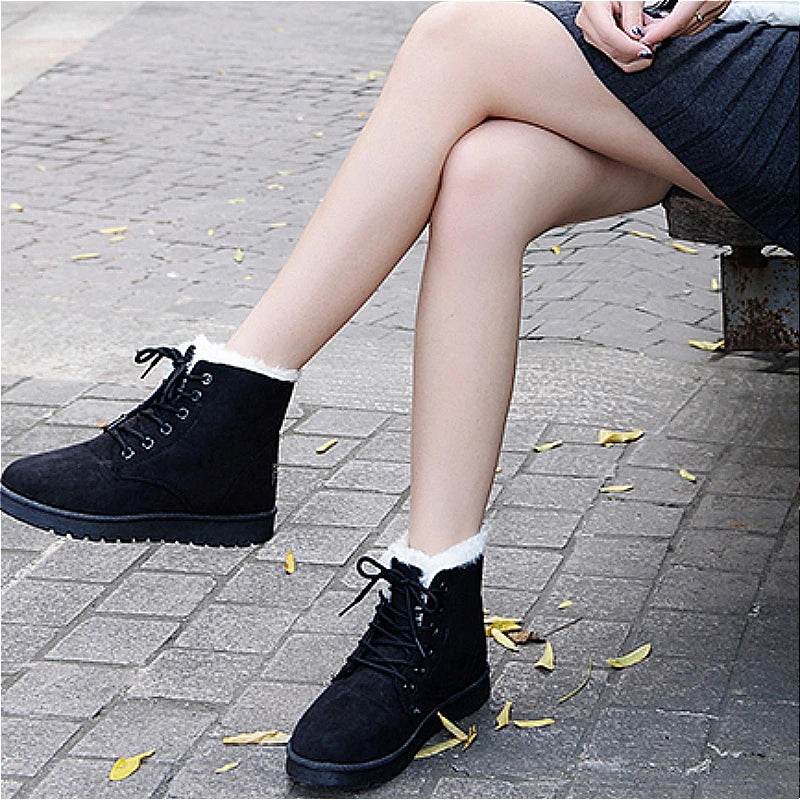 Women’s Fur Lined Lace-Up Ankle Boots - Image 5