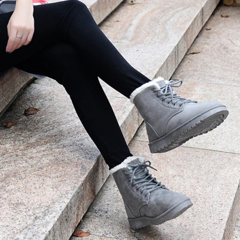 Women’s Fur Lined Lace-Up Ankle Boots - Image 6