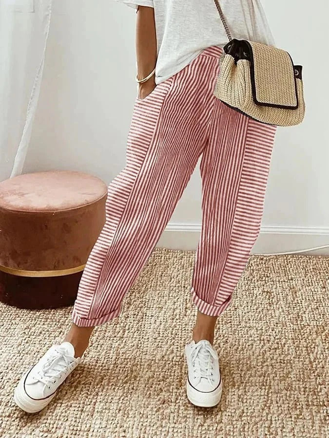 Women’s High-Waisted Striped Pants - Image 3
