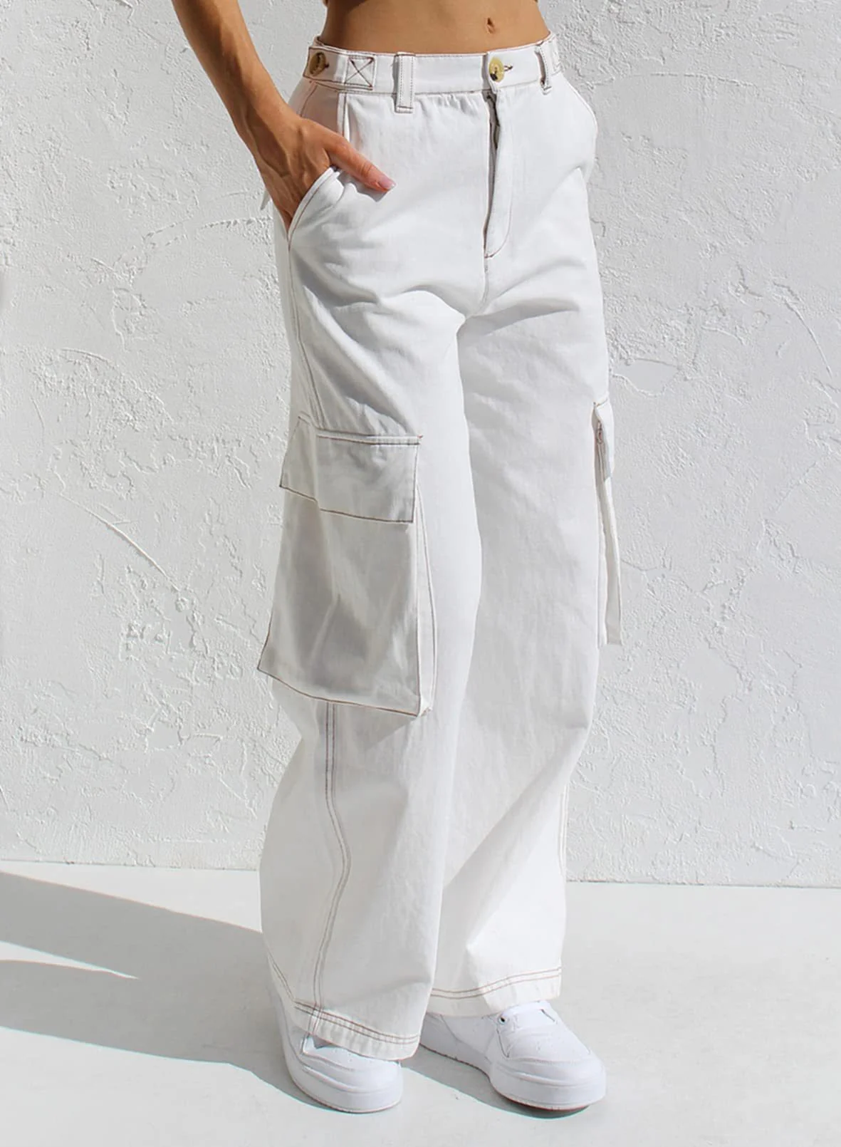 Women’s High Waisted Wide Leg Cargo Pants - Image 11