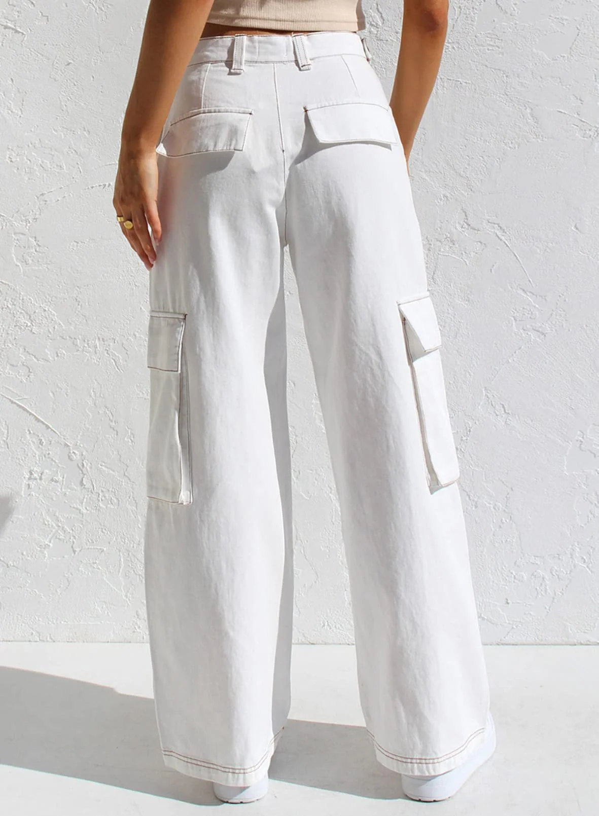 Women’s High Waisted Wide Leg Cargo Pants - Image 12