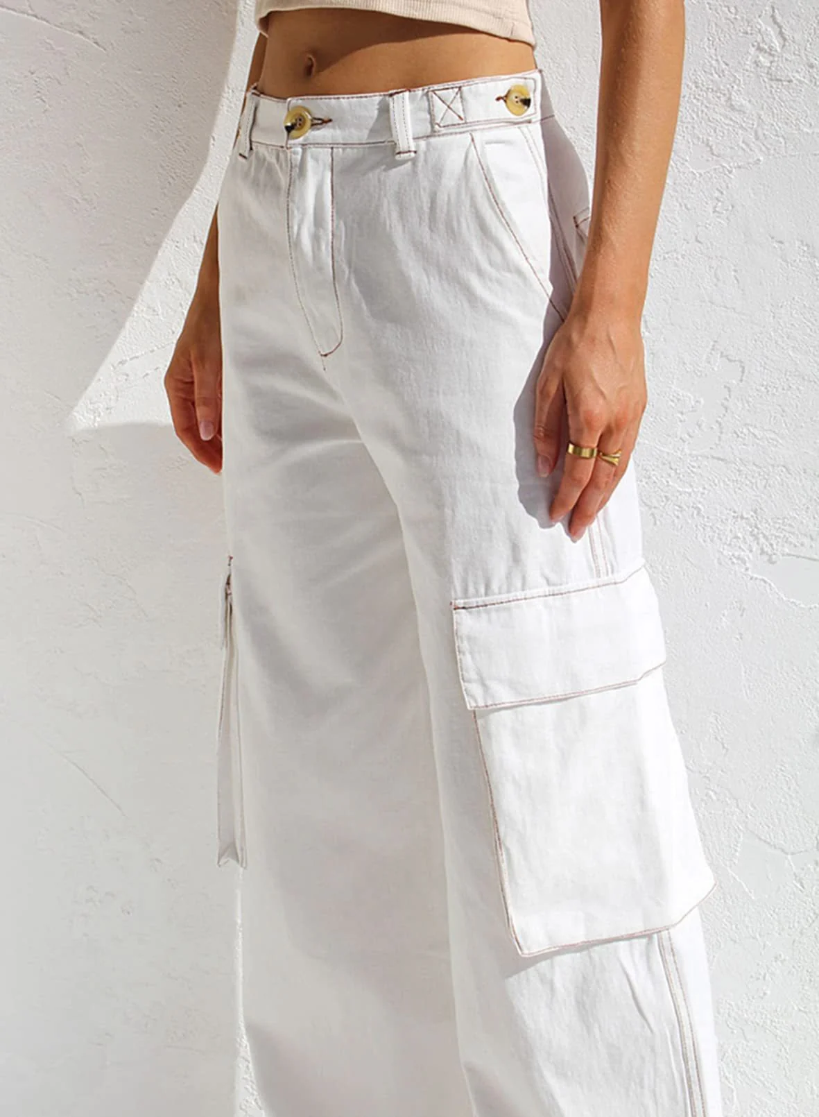 Women’s High Waisted Wide Leg Cargo Pants - Image 13