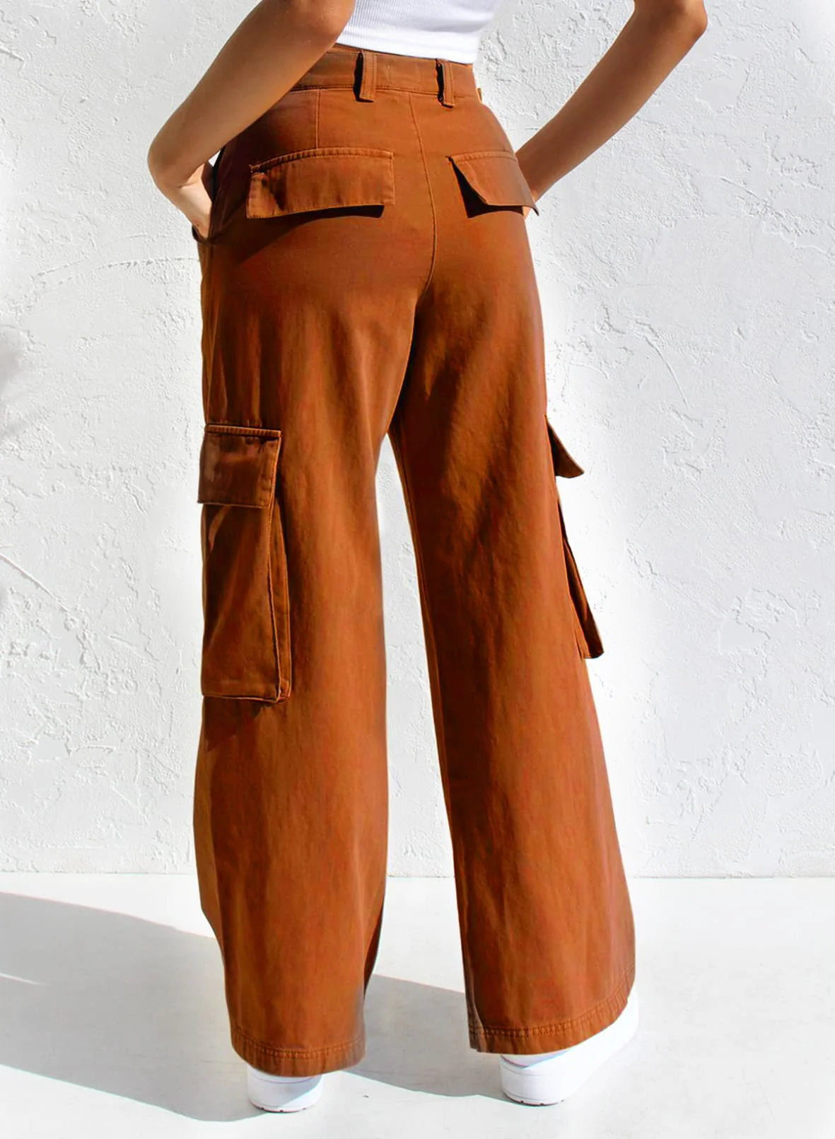 Women’s High Waisted Wide Leg Cargo Pants - Image 18