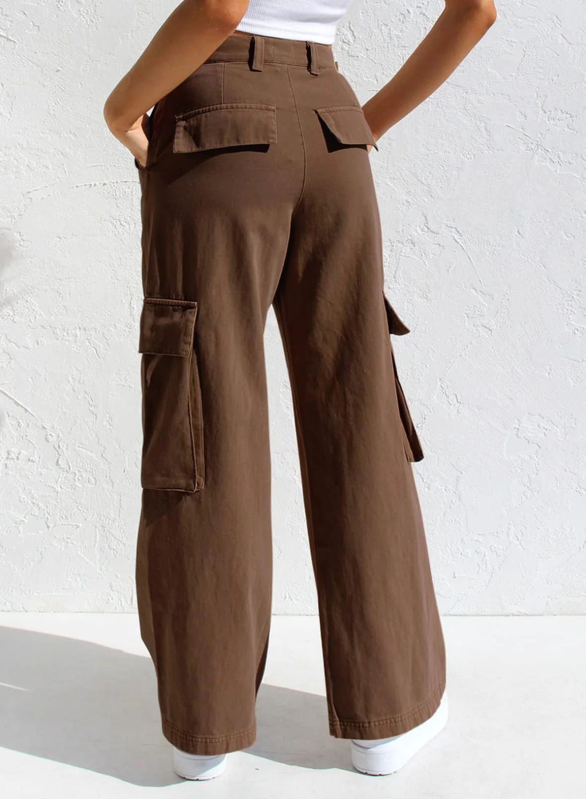 Women’s High Waisted Wide Leg Cargo Pants - Image 30