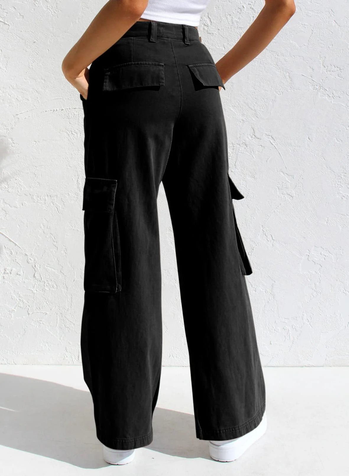 Women’s High Waisted Wide Leg Cargo Pants - Image 4