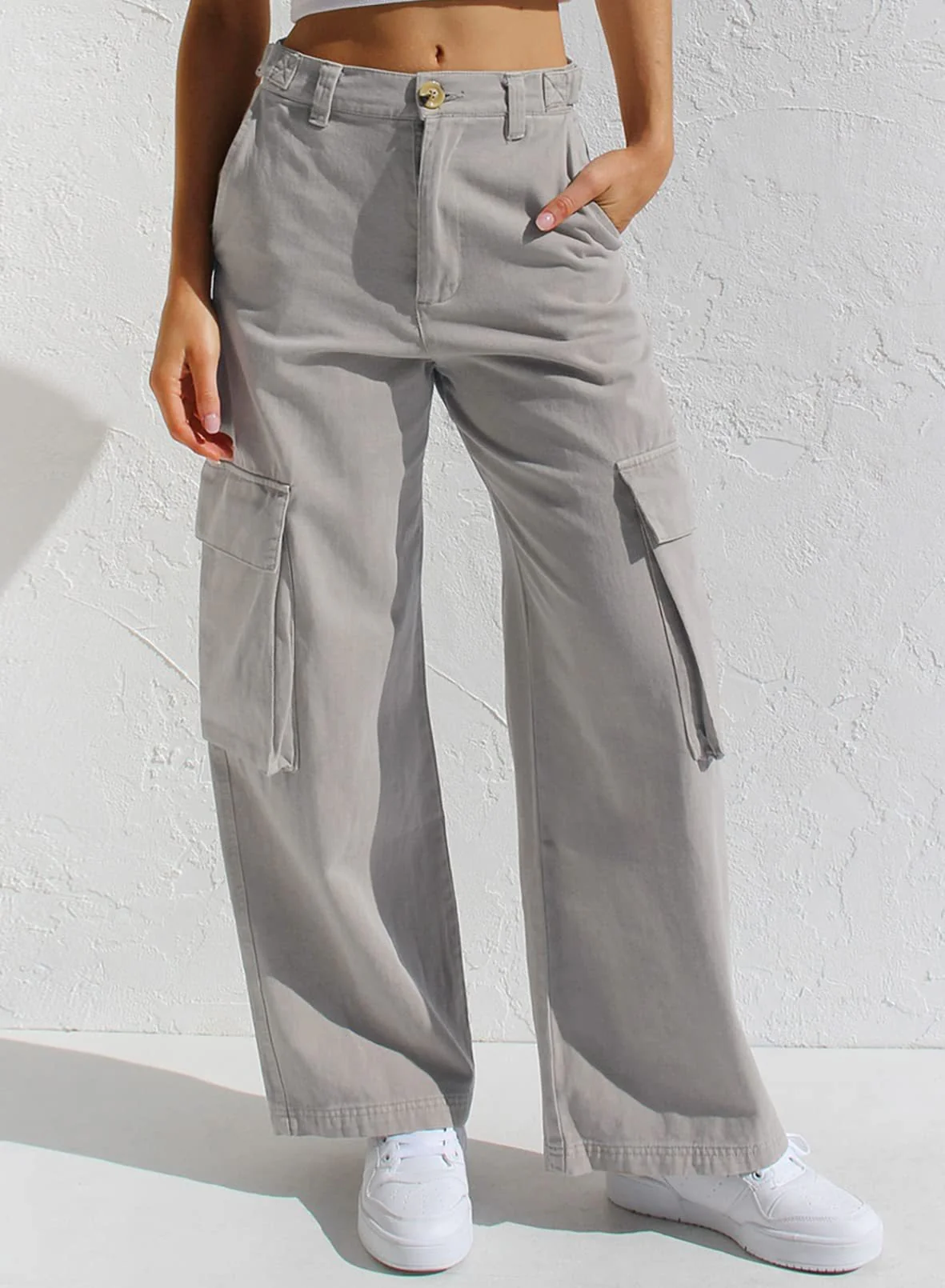 Women’s High Waisted Wide Leg Cargo Pants - Image 5
