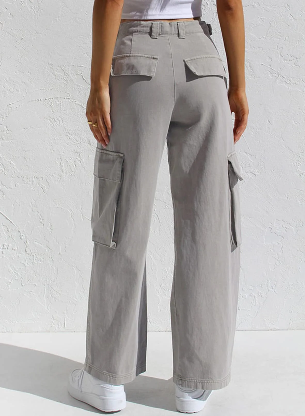 Women’s High Waisted Wide Leg Cargo Pants - Image 7