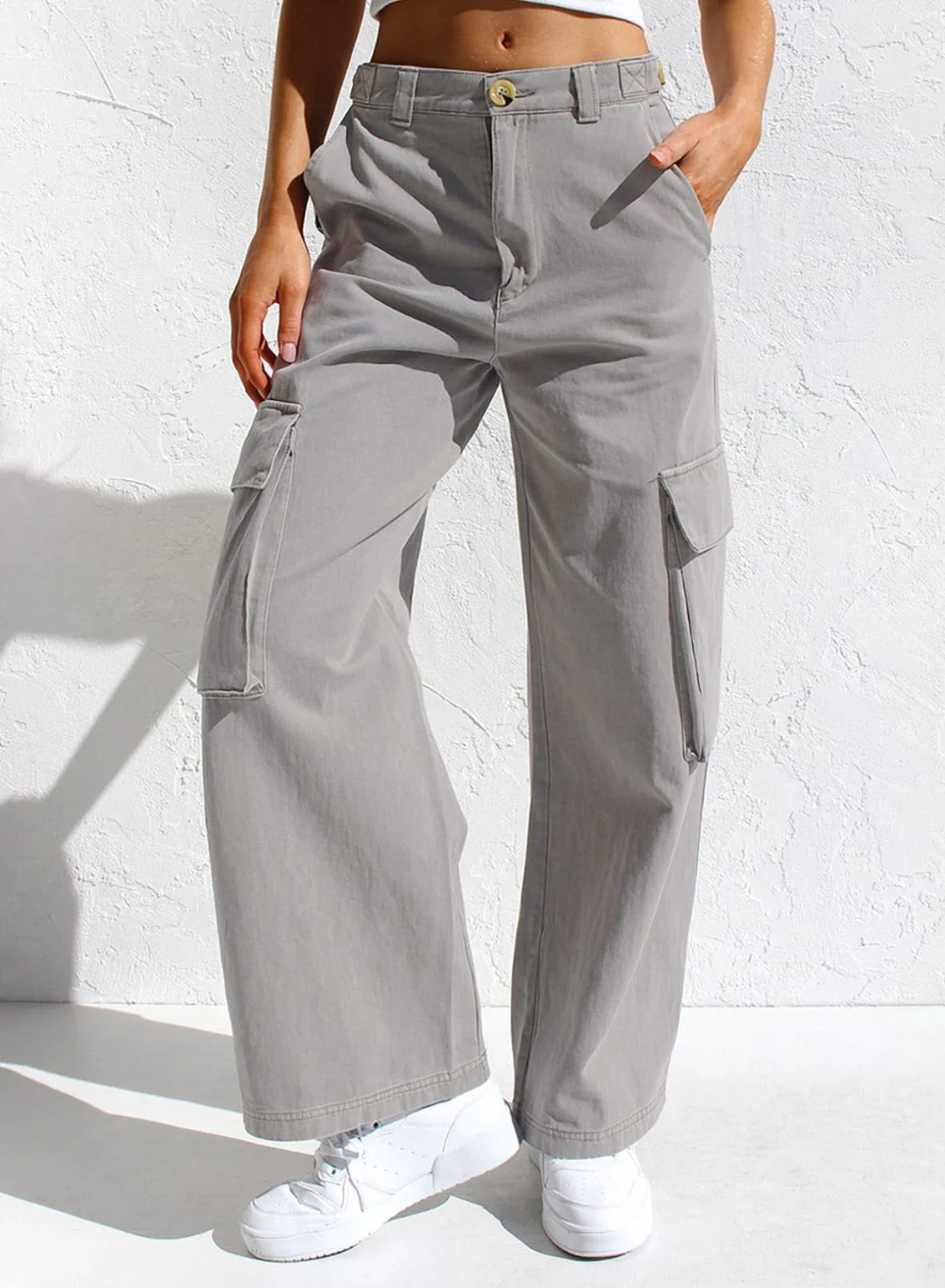 Women’s High Waisted Wide Leg Cargo Pants - Image 8