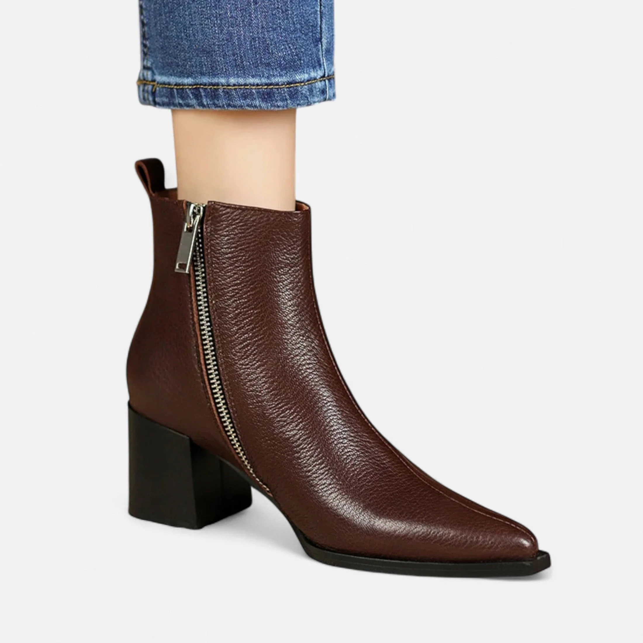 Women’s Sleek Pointed Toe Elegant Heel Ankle Boots - Image 9