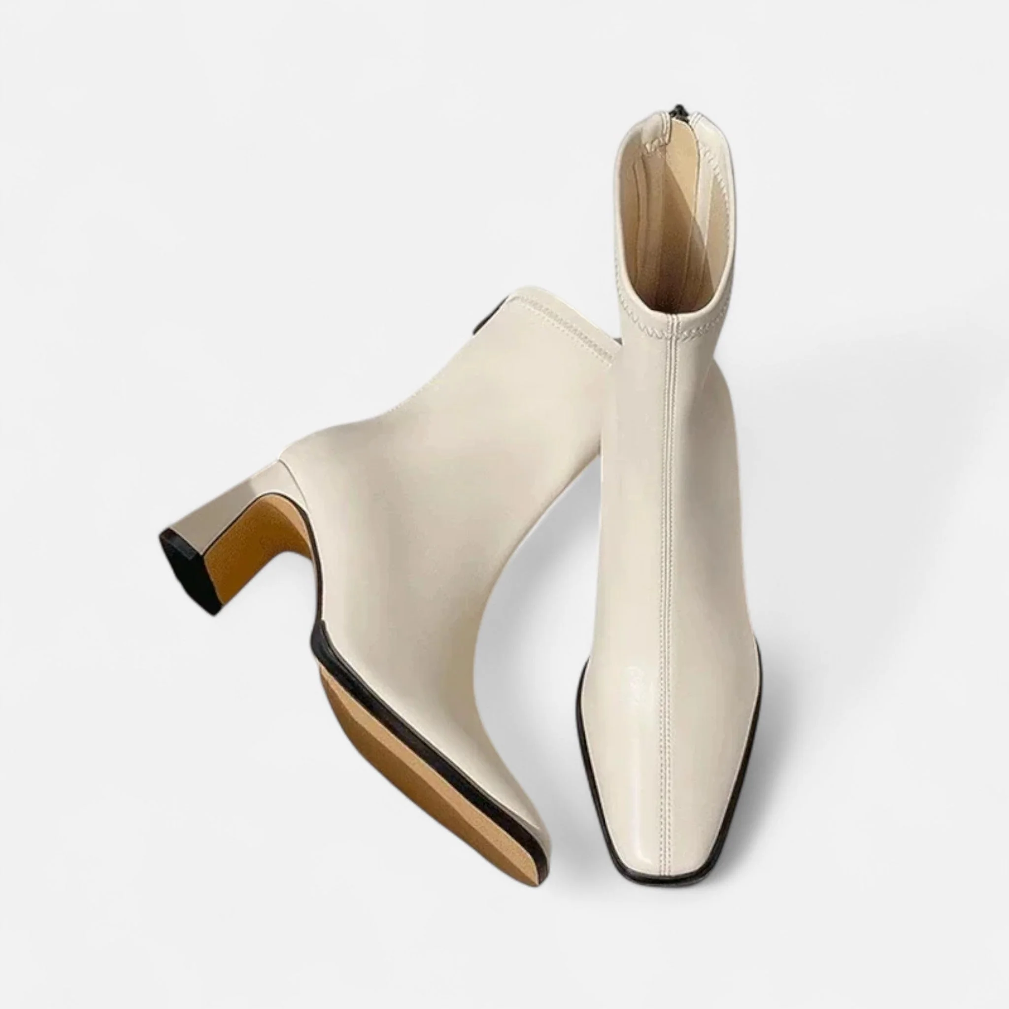 Women’s Vintage Square Toe Block Heel Ankle Boots - Image 3
