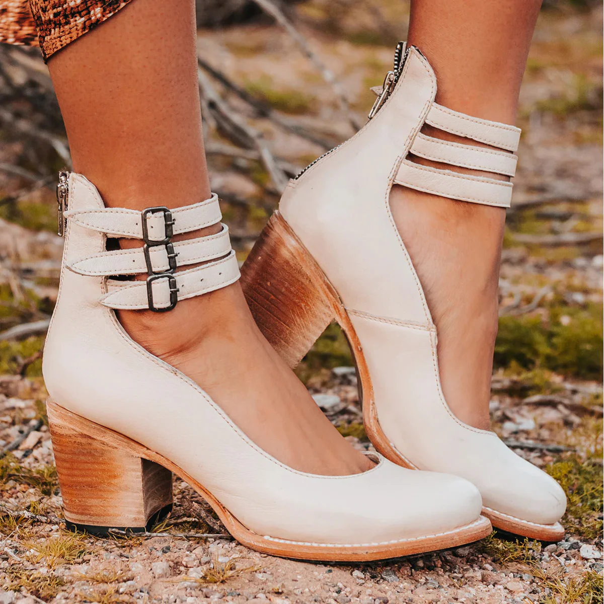 Women’s Vintage Triple Strap Heels - Image 3