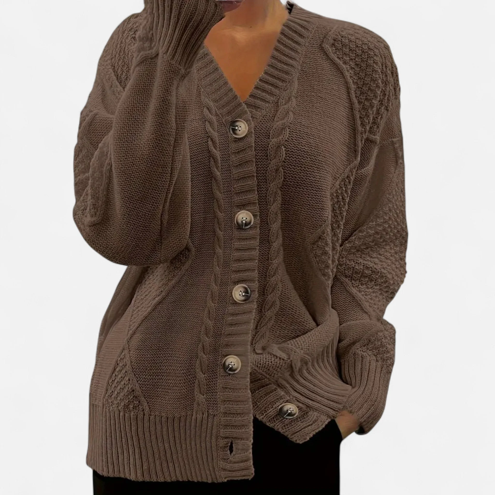 Women’s Chic V-Neck Button Knit Cardigan - Image 7