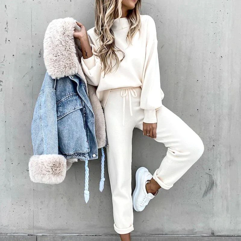 Women’s Comfortable Knit Sweater and Pants Set - Image 4