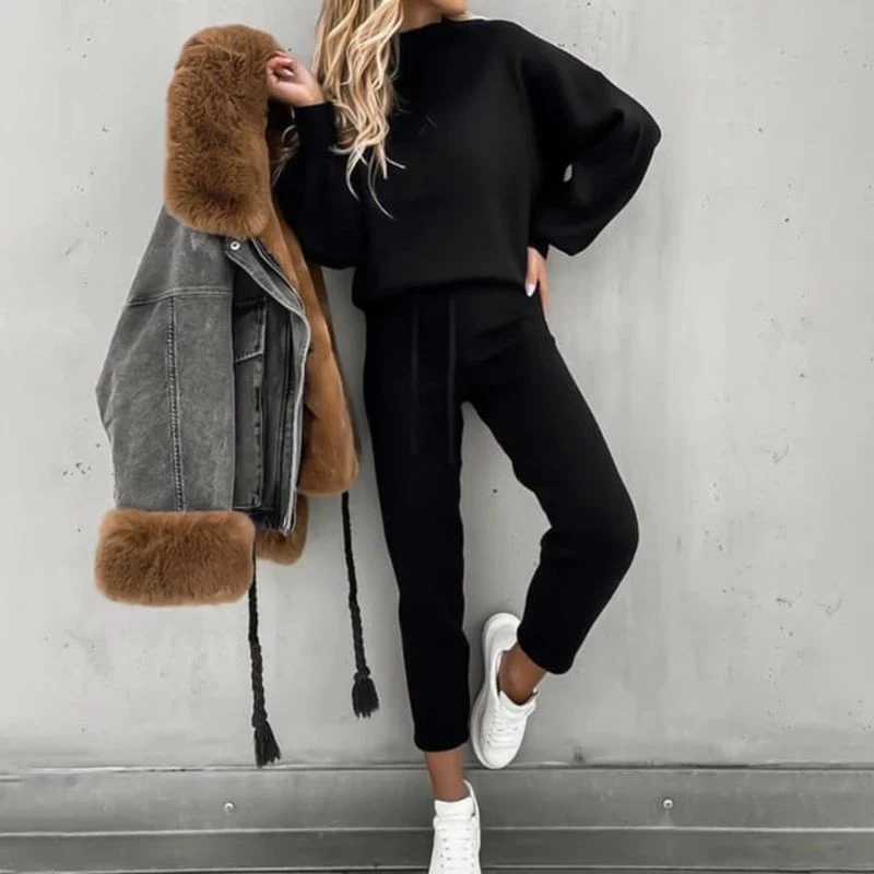 Women’s Comfortable Knit Sweater and Pants Set - Image 5