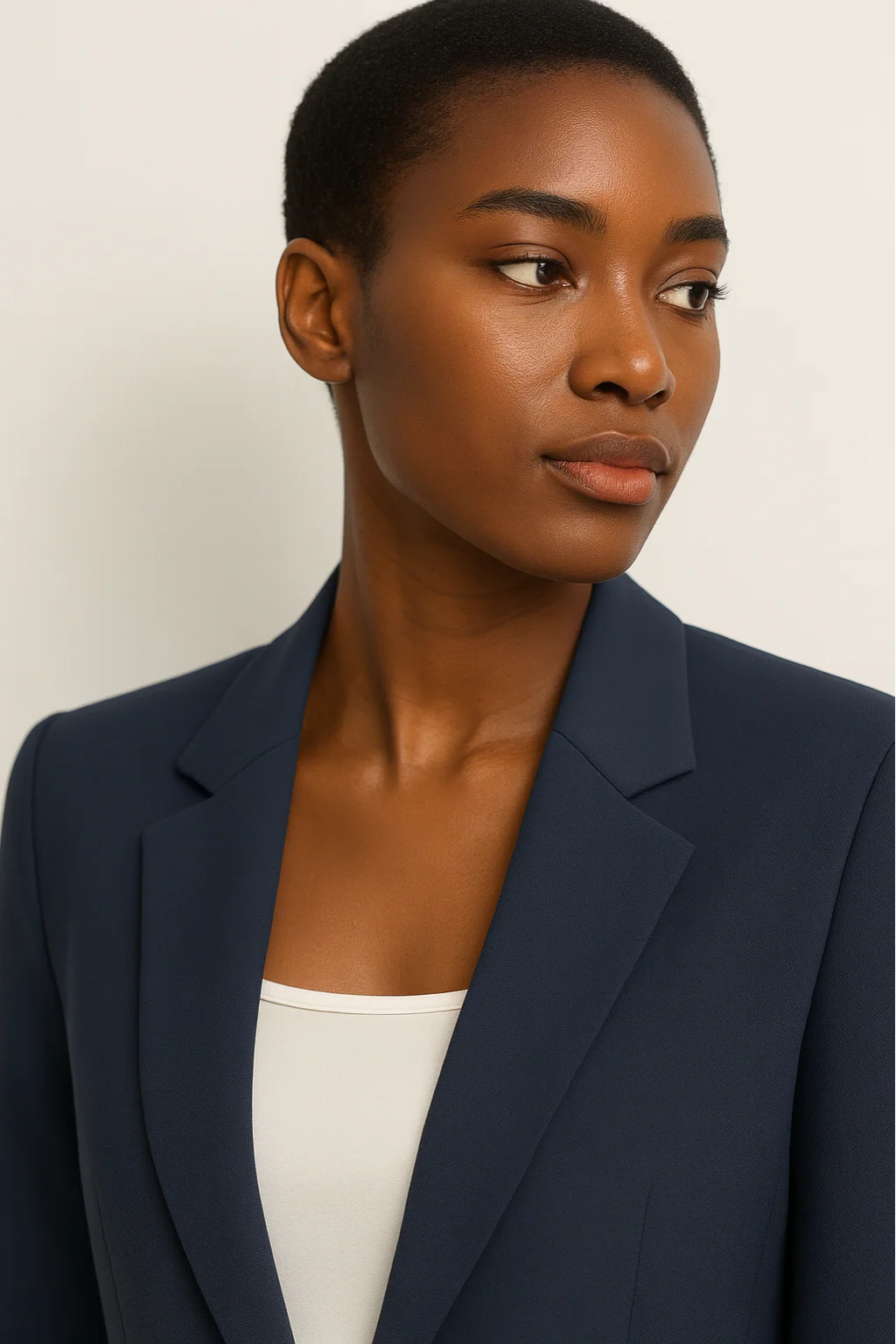 Women’s Formal Navy Blazer and Straight-Leg Trouser Set - Image 3