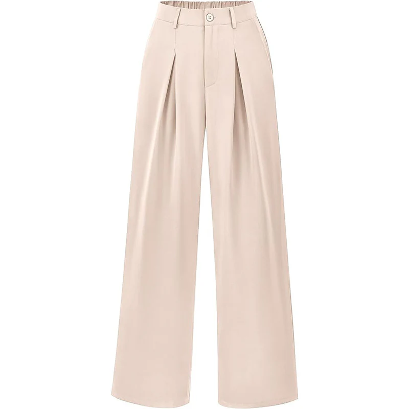 Women's High Waist Elastic Waistband Wide Leg Pants - Image 3