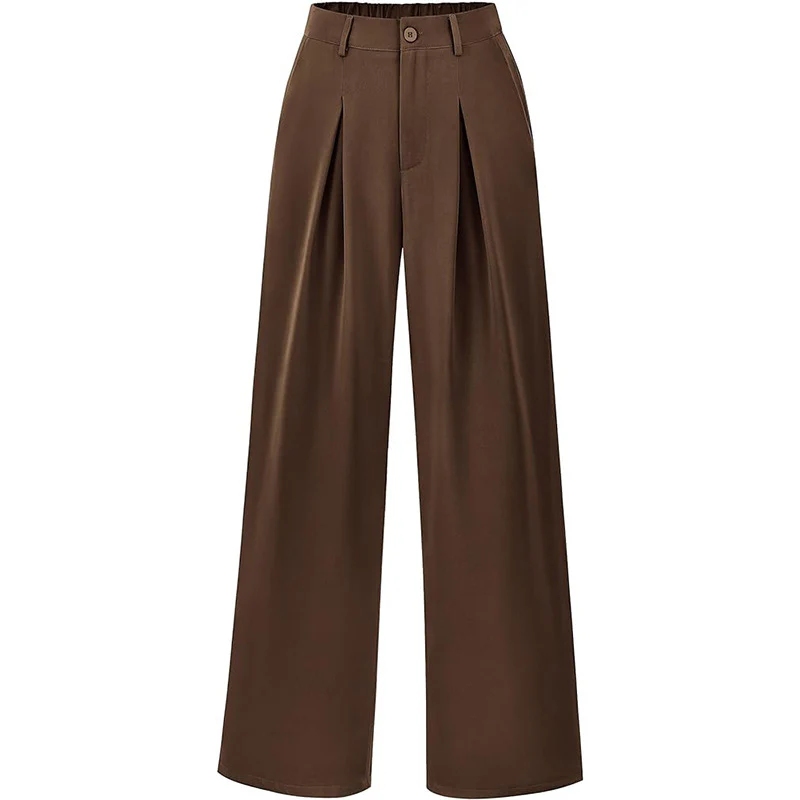 Women's High Waist Elastic Waistband Wide Leg Pants - Image 4