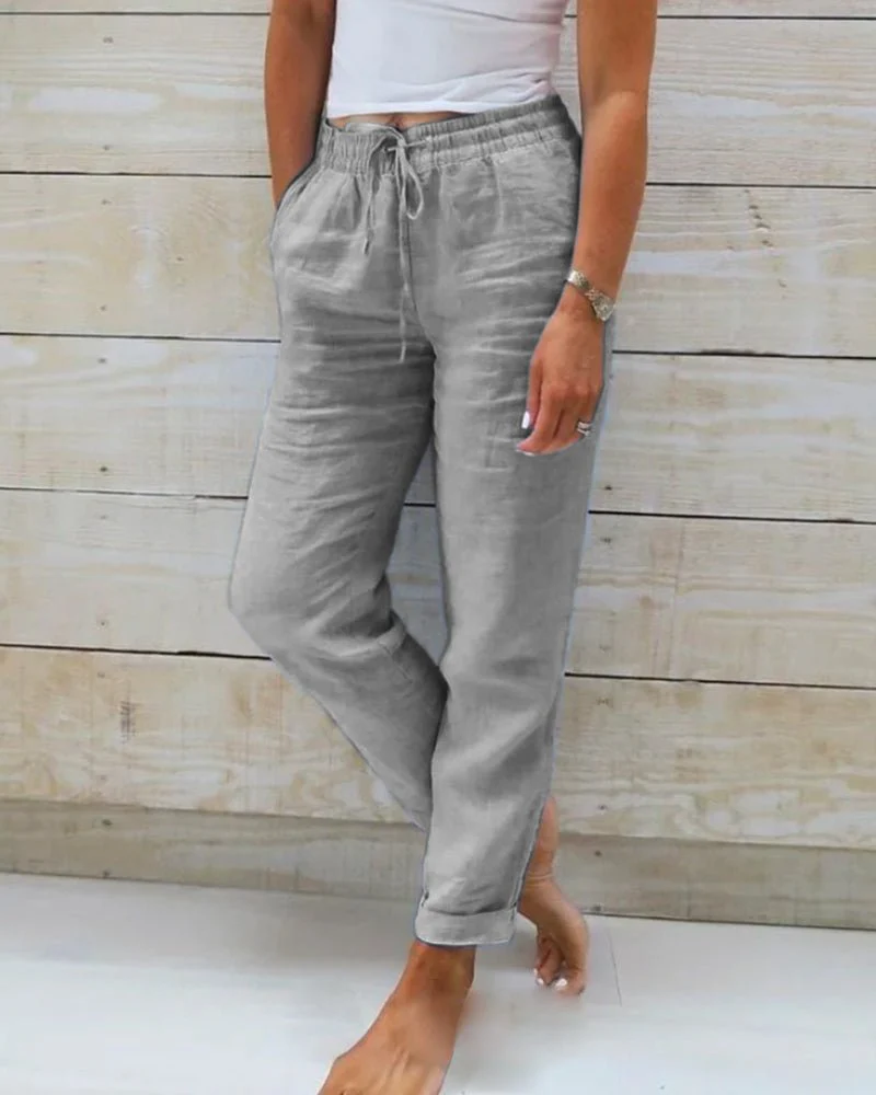 Women’s High-Waisted Drawstring Trousers - Image 3