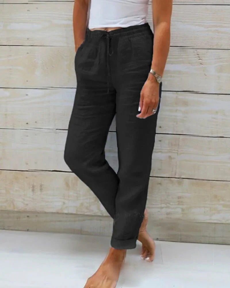 Women’s High-Waisted Drawstring Trousers - Image 4