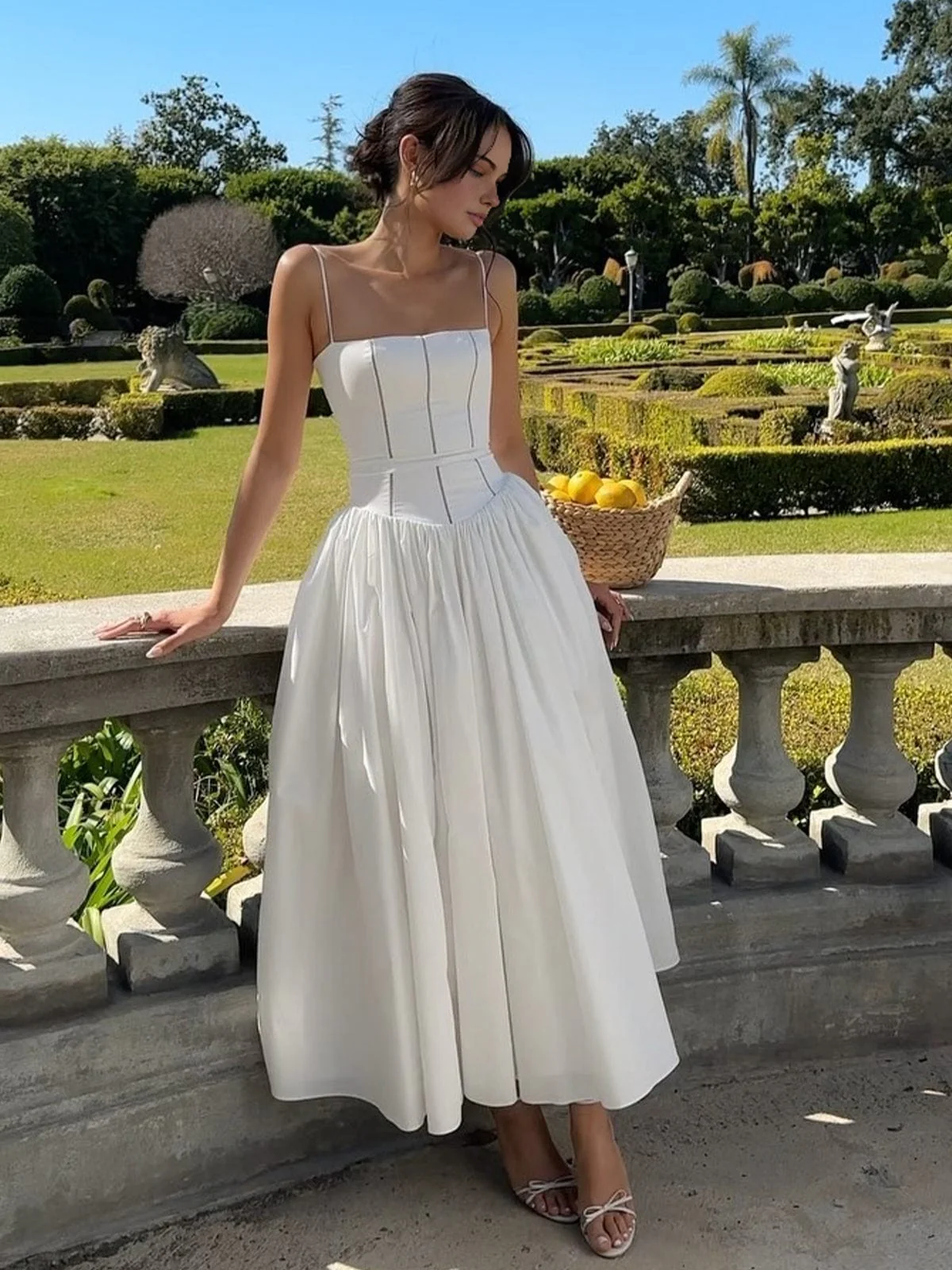 Women’s Refined Corset Wedding Guest Midi Dress - Image 3