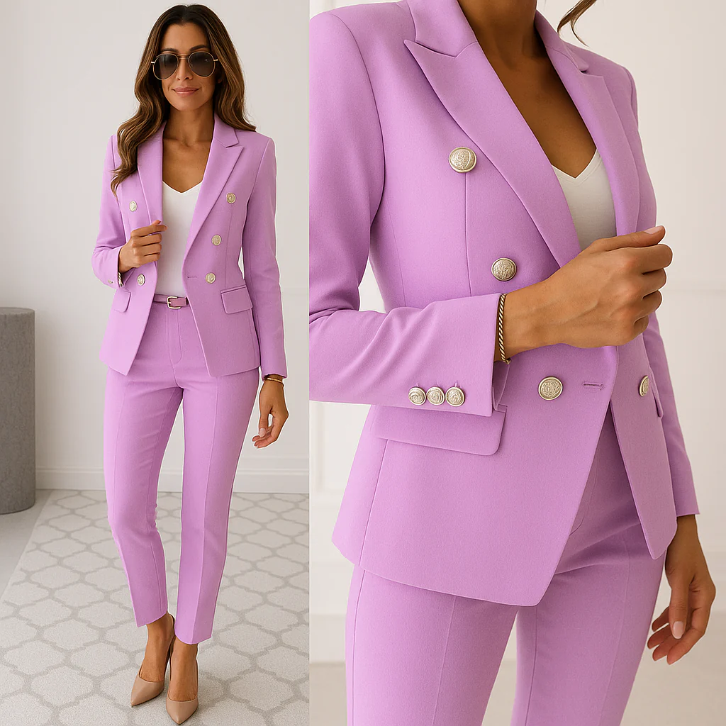 Women’s Refined Two-Piece Blazer and Pants Set - Image 3