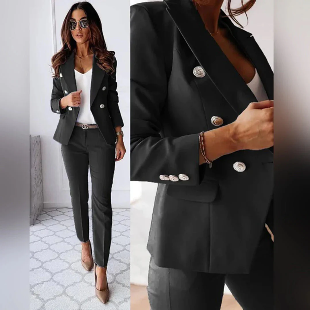 Women’s Refined Two-Piece Blazer and Pants Set - Image 4