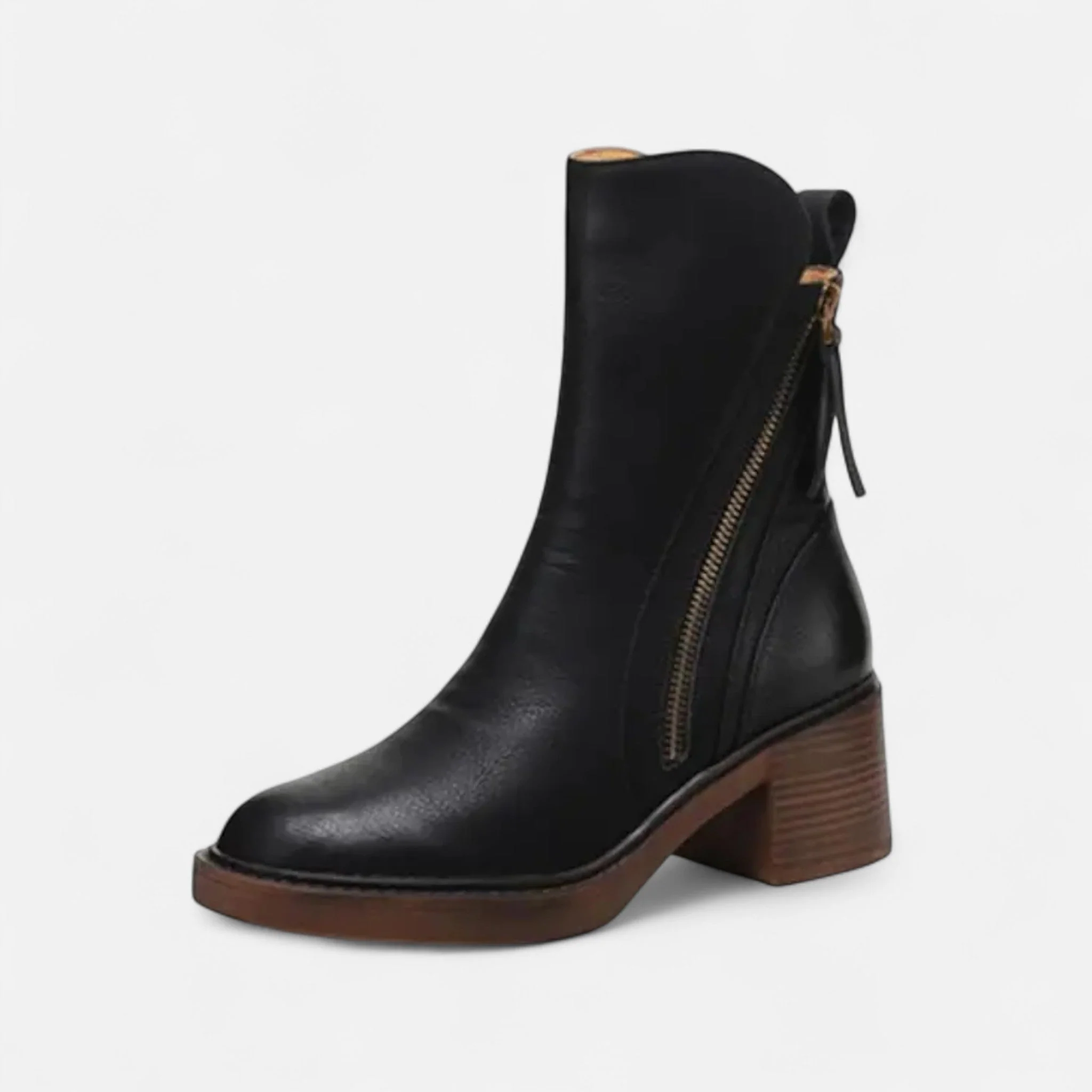 Women’s Retro Chunky Heel Ankle Boots - Image 10
