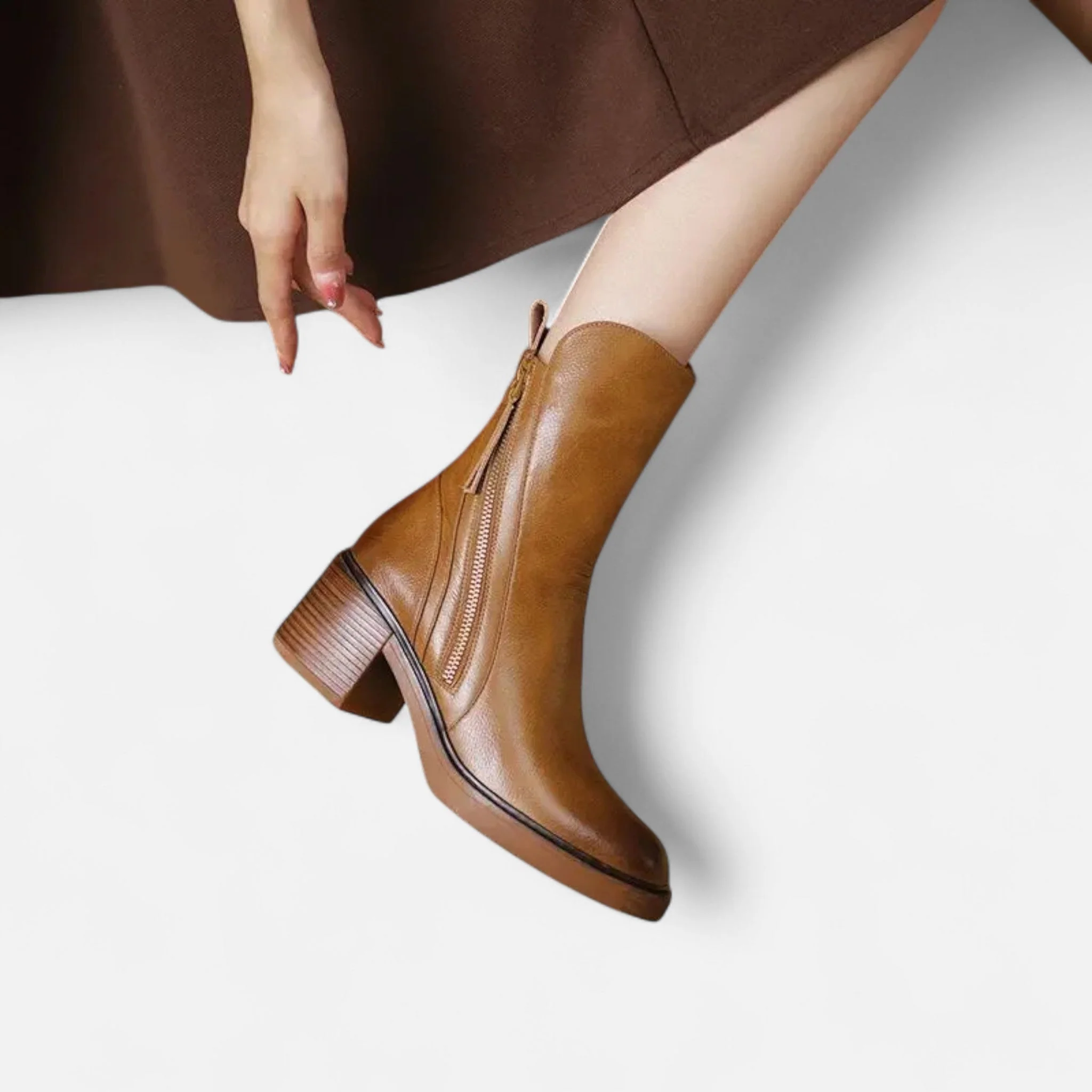 Women’s Retro Chunky Heel Ankle Boots - Image 6