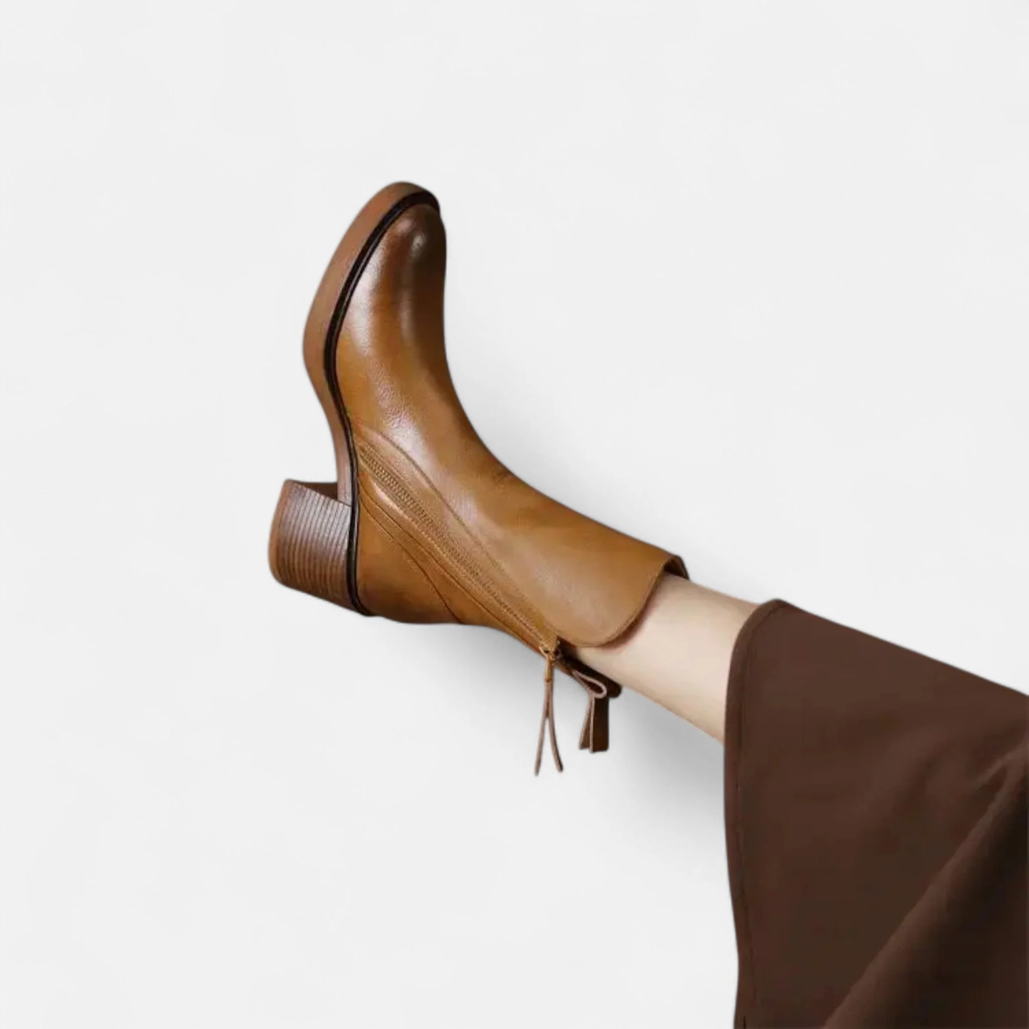 Women’s Retro Chunky Heel Ankle Boots - Image 8