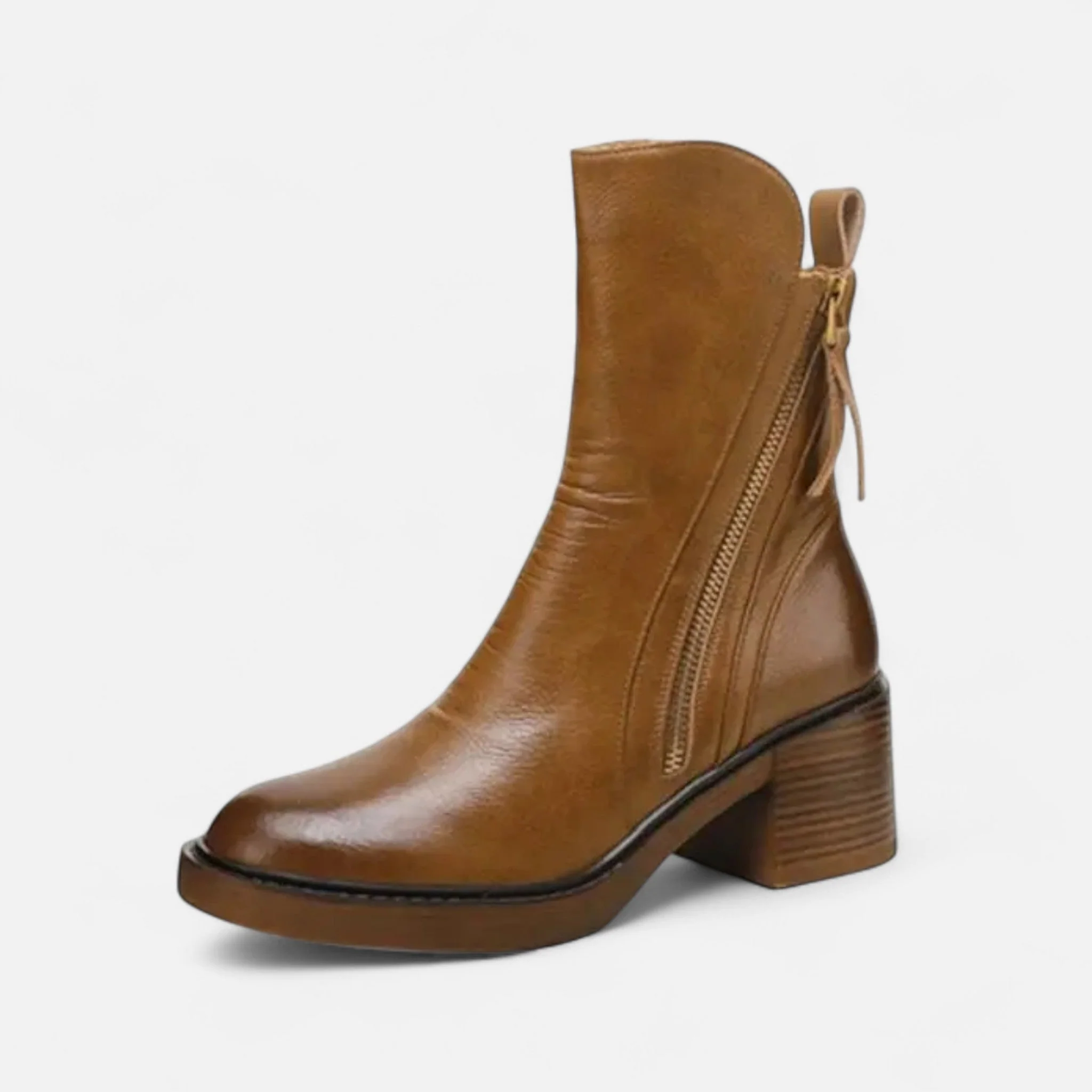 Women’s Retro Chunky Heel Ankle Boots - Image 9