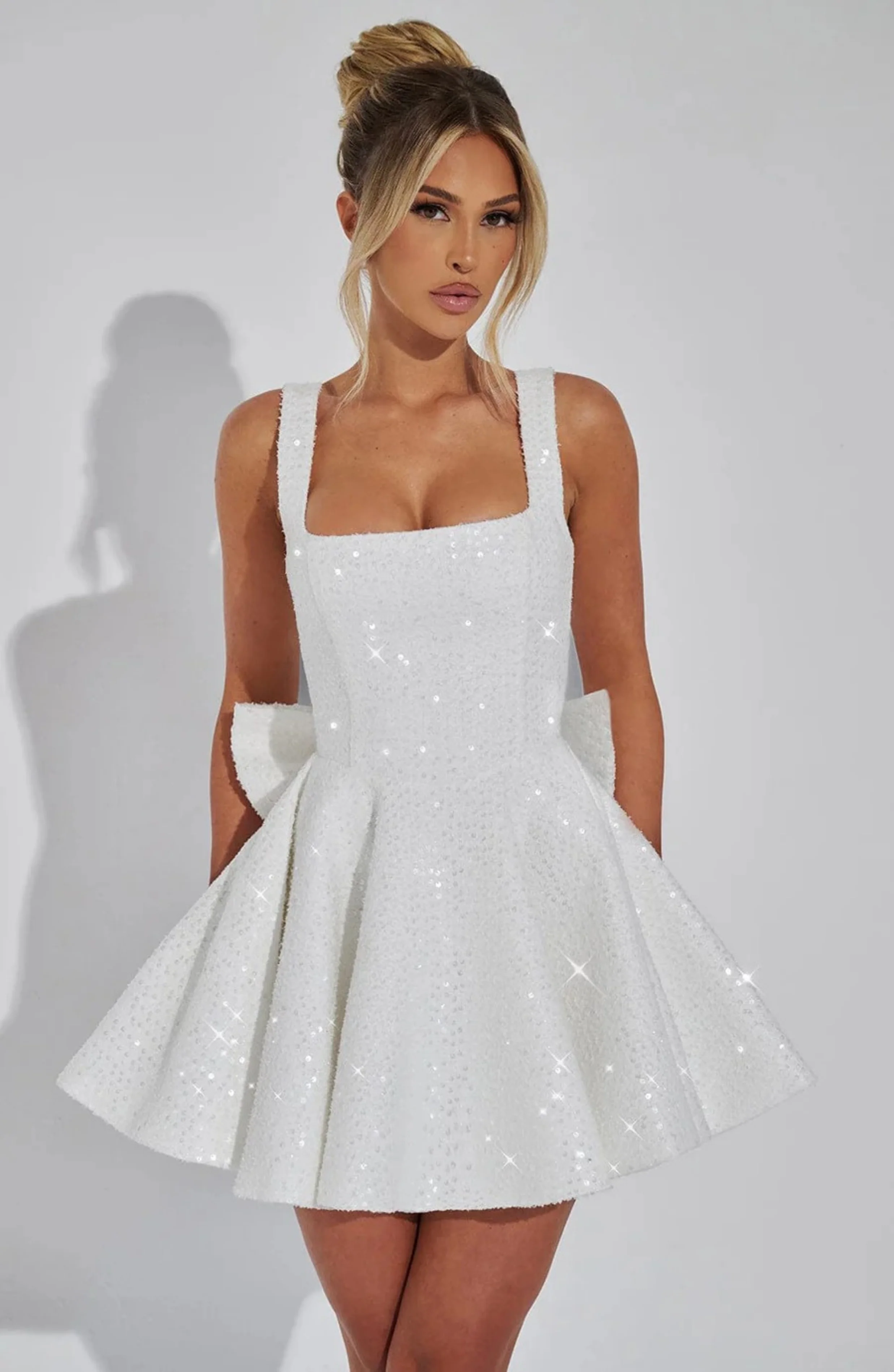 Women’s Sleek Glitter Mini Party Dress - Image 3