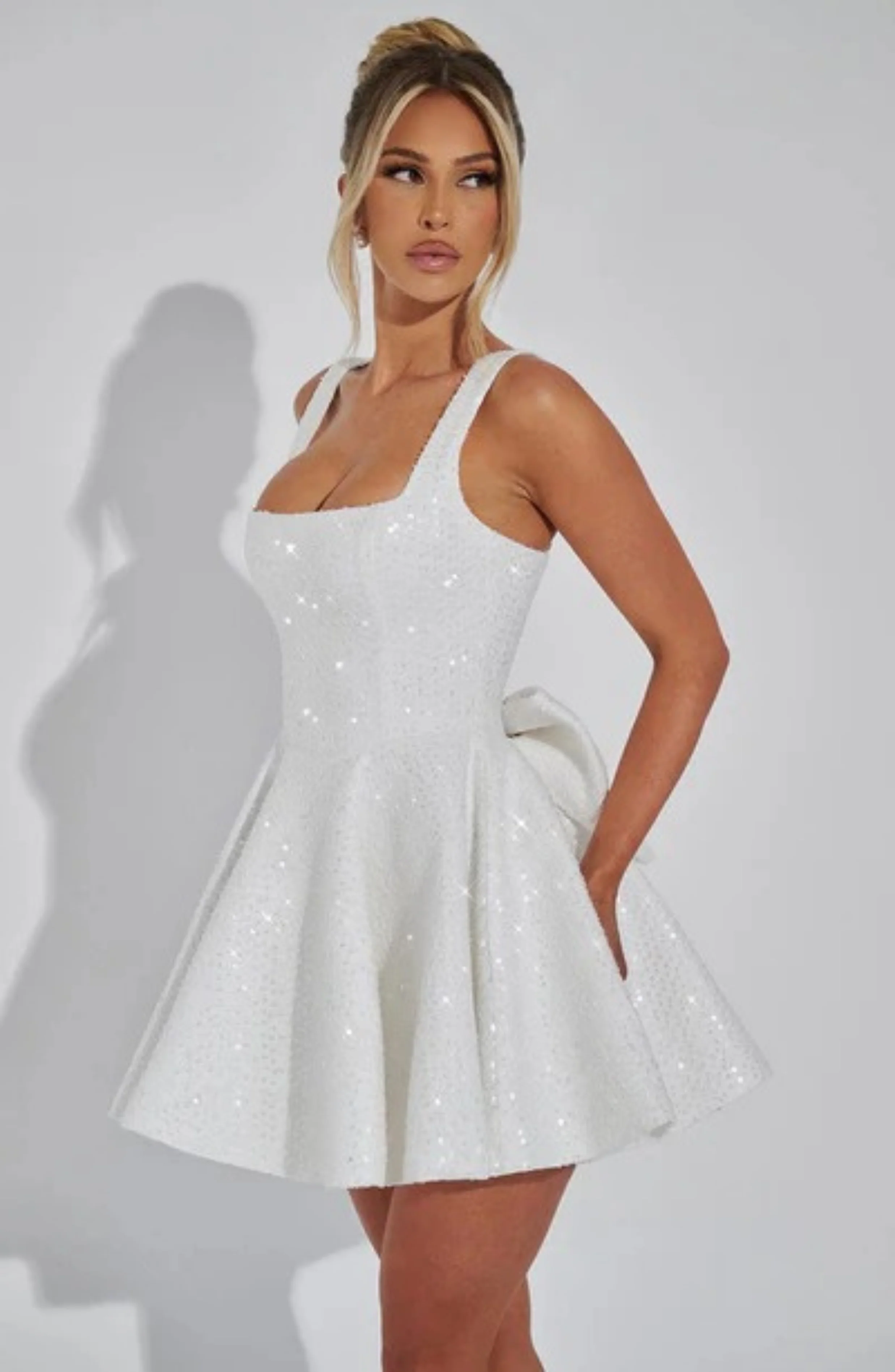 Women’s Sleek Glitter Mini Party Dress - Image 4