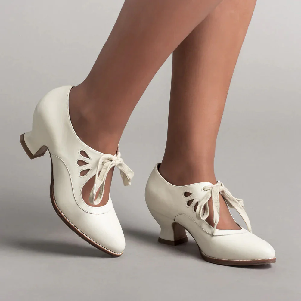 Women’s Vintage Lace-Up Heels - Image 5