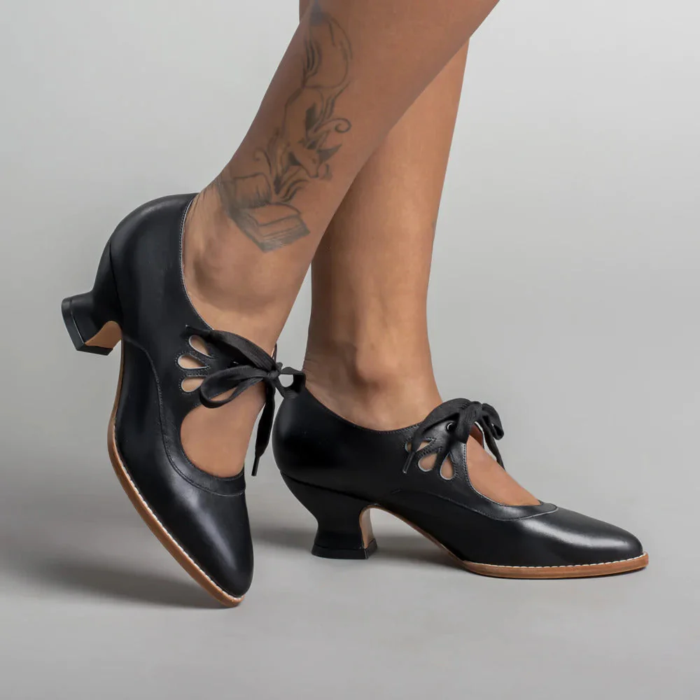 Women’s Vintage Lace-Up Heels - Image 6